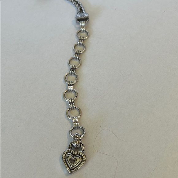 BRIGHTON SILVER TONE DOUBLE CHAIN ADJUSTABLE METAL BELT 35” LONG main image 4